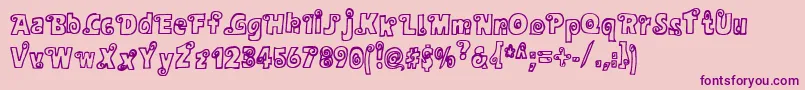 Alphasnail-Schriftart – Violette Schriften auf rosa Hintergrund