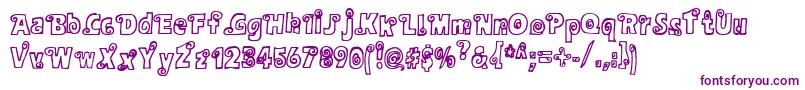 Alphasnail-Schriftart – Violette Schriften auf weißem Hintergrund