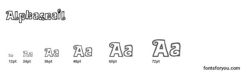 Größen der Schriftart Alphasnail