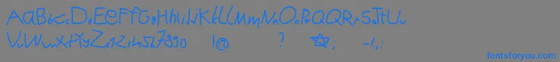 Karlas1b-Schriftart – Blaue Schriften auf grauem Hintergrund
