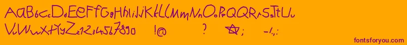Karlas1b Font – Purple Fonts on Orange Background