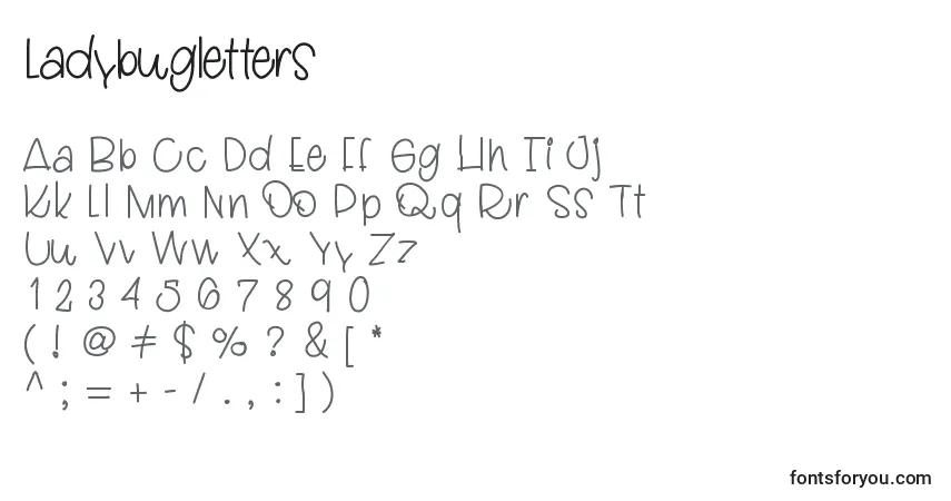 Schriftart Ladybugletters – Alphabet, Zahlen, spezielle Symbole