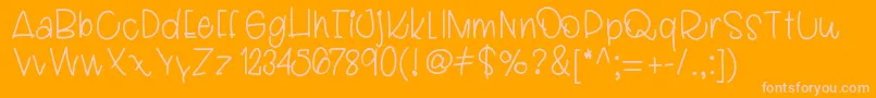 Ladybugletters-fontti – vaaleanpunaiset fontit oranssilla taustalla