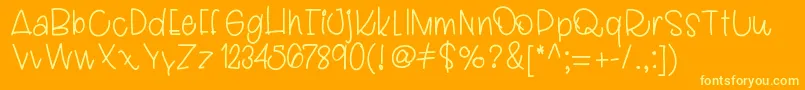 Ladybugletters-Schriftart – Gelbe Schriften auf orangefarbenem Hintergrund