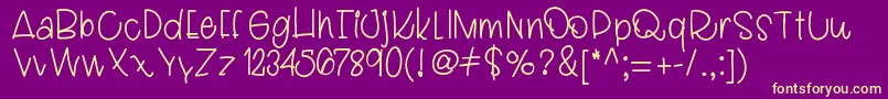 Ladybugletters Font – Yellow Fonts on Purple Background