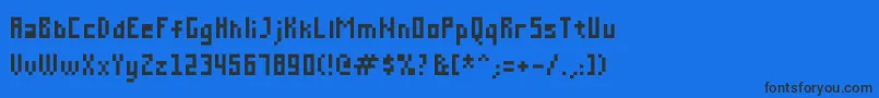 Mousetrap-Schriftart – Schwarze Schriften auf blauem Hintergrund