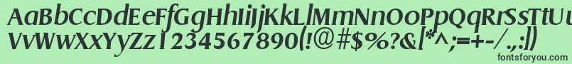 フォントGriffonBoldItalic – 緑の背景に黒い文字