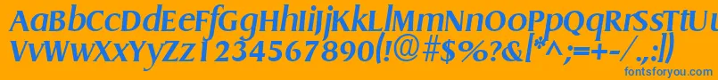 GriffonBoldItalic Font – Blue Fonts on Orange Background