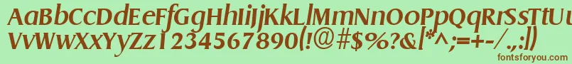 GriffonBoldItalic Font – Brown Fonts on Green Background