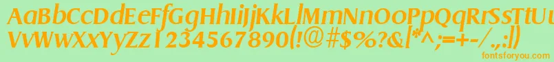 GriffonBoldItalic Font – Orange Fonts on Green Background