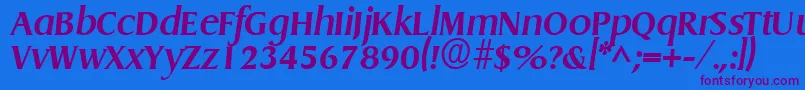 GriffonBoldItalic Font – Purple Fonts on Blue Background