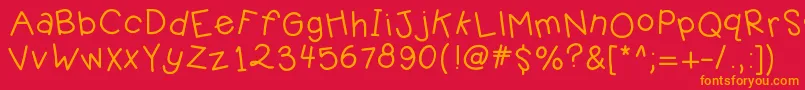 Kbjellybean Font – Orange Fonts on Red Background