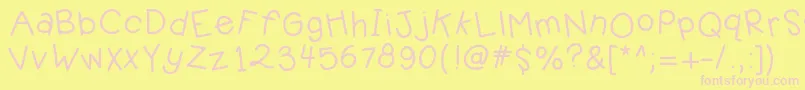 Kbjellybean Font – Pink Fonts on Yellow Background