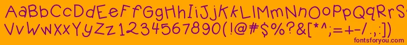 Kbjellybean Font – Purple Fonts on Orange Background