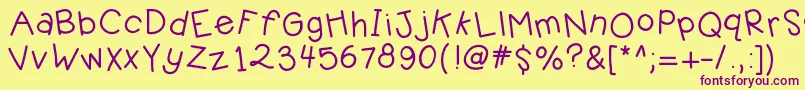 Kbjellybean Font – Purple Fonts on Yellow Background