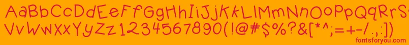 Kbjellybean Font – Red Fonts on Orange Background