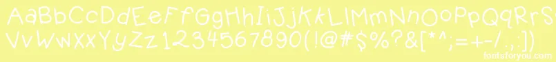 Kbjellybean-Schriftart – Weiße Schriften auf gelbem Hintergrund