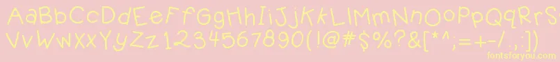 Kbjellybean Font – Yellow Fonts on Pink Background