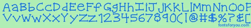 Kbquipstersfool Font – Blue Fonts on Green Background