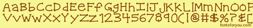 Kbquipstersfool Font – Brown Fonts on Yellow Background