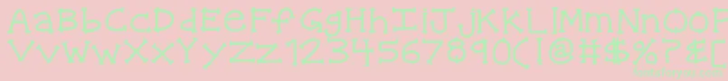 Kbquipstersfool-Schriftart – Grüne Schriften auf rosa Hintergrund