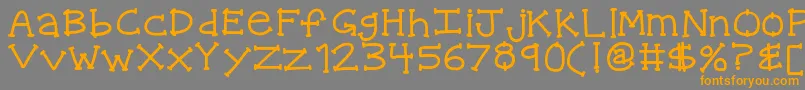Weitere Informationen zur Kbquipstersfool-Schriftart Kbquipstersfool-Schriftart – Orangefarbene Schriften auf grauem Hintergrund