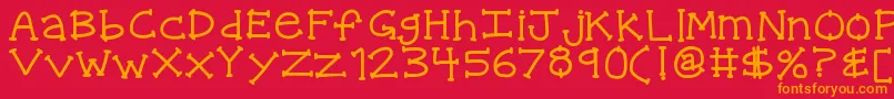 Подробнее о шрифте Kbquipstersfool Шрифт Kbquipstersfool – оранжевые шрифты на красном фоне