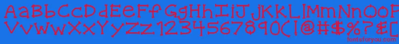 Kbquipstersfool Font – Red Fonts on Blue Background