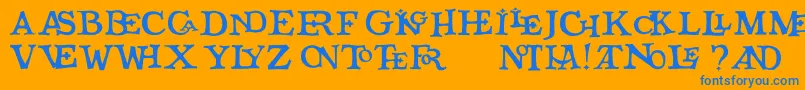 Qicktype Font – Blue Fonts on Orange Background