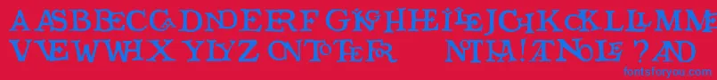 Qicktype Font – Blue Fonts on Red Background