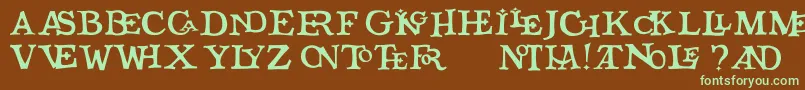 Qicktype Font – Green Fonts on Brown Background