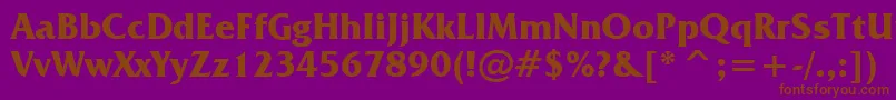 FrizQuadrataBoldBt Font – Brown Fonts on Purple Background