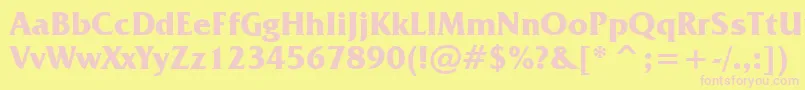 FrizQuadrataBoldBt Font – Pink Fonts on Yellow Background