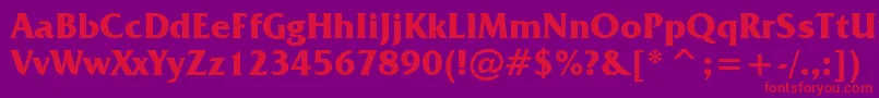 FrizQuadrataBoldBt Font – Red Fonts on Purple Background