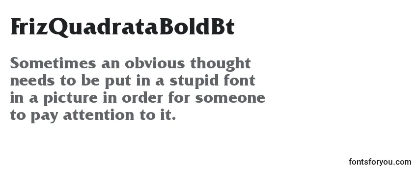 Review of the FrizQuadrataBoldBt Font
