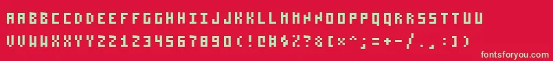 Pixelzim3x5 Font – Green Fonts on Red Background