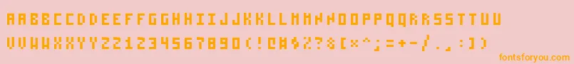 Pixelzim3x5 Font – Orange Fonts on Pink Background