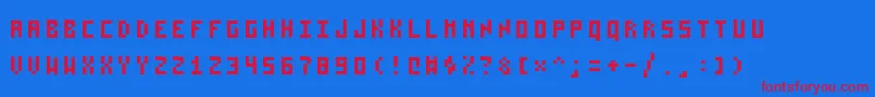 フォントPixelzim3x5 – 赤い文字の青い背景