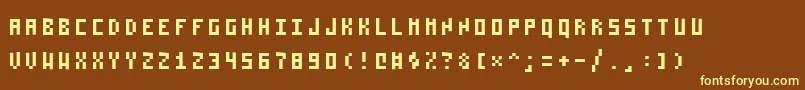 Pixelzim3x5 Font – Yellow Fonts on Brown Background