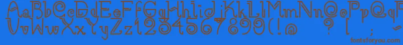 Nee Font – Brown Fonts on Blue Background