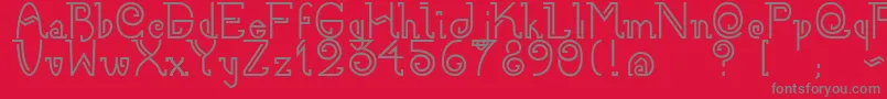 Nee Font – Gray Fonts on Red Background