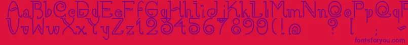 Nee Font – Purple Fonts on Red Background