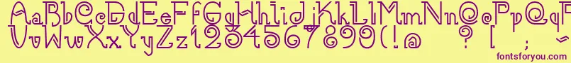 Nee Font – Purple Fonts on Yellow Background