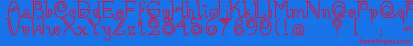 Nee Font – Red Fonts on Blue Background