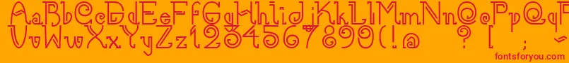 Nee Font – Red Fonts on Orange Background