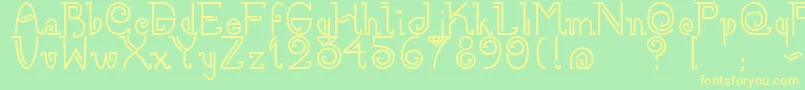 Nee Font – Yellow Fonts on Green Background