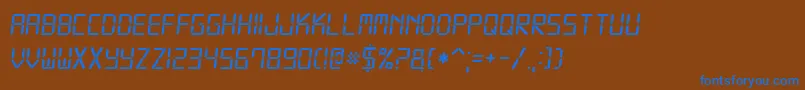Digital7Italic Font – Blue Fonts on Brown Background