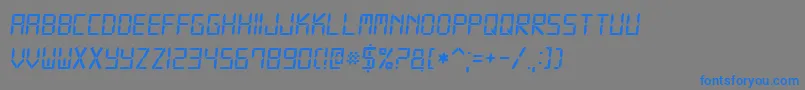 フォントDigital7Italic – 灰色の背景に青い文字
