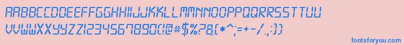 Weitere Informationen zur Digital7Italic-Schriftart Digital7Italic-Schriftart – Blaue Schriften auf rosa Hintergrund