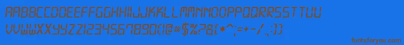Fonte Digital7Italic – fontes marrons em um fundo azul